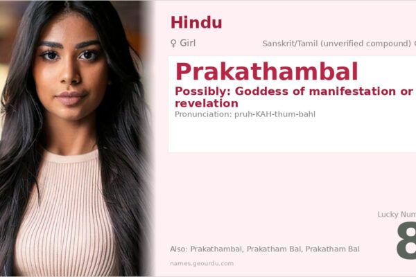 Prakathambal Name Meaning — Origin, Gender & Details (2025)