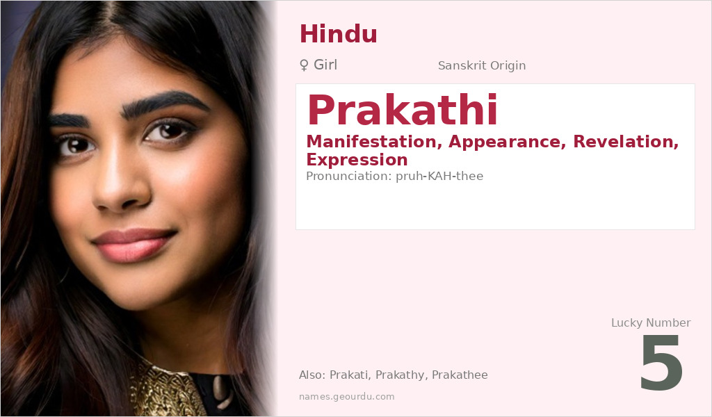 Prakathi Name Meaning and Details