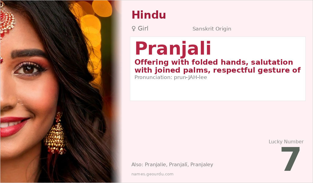 Pranjali Name Meaning and Details