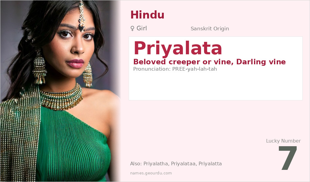 Priyalata Name Meaning and Details