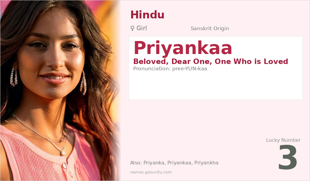 Priyankaa Name Meaning and Details