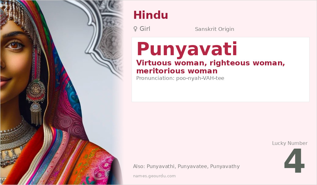 Punyavati Name Meaning and Details