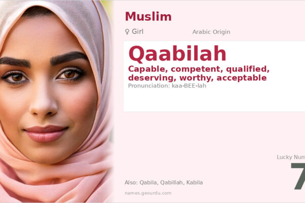 Qaabilah Name Meaning — Arabic Origin, Girl Name & Details (2025)