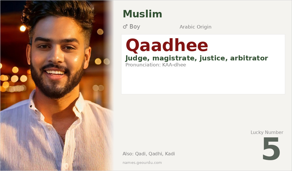 Qaadhee Name Meaning and Details