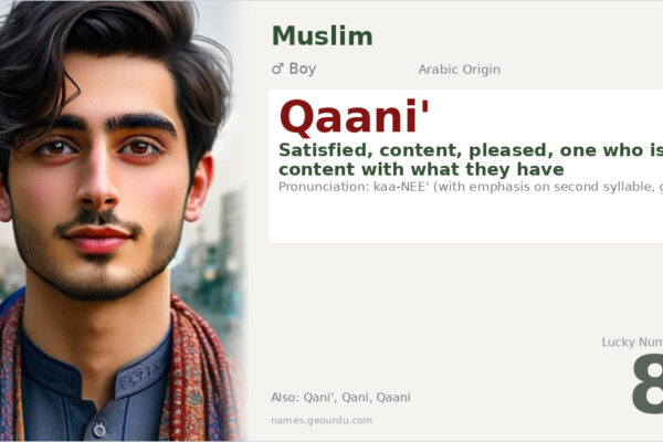 Qaani’ Name Meaning — Arabic Origin, Boy Name & Details (2025)