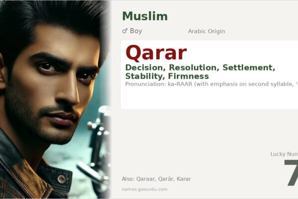 Qarar Name Meaning — Arabic Origin, Boy Name & Details (2025)