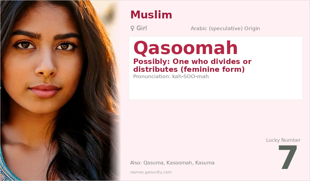 Qasoomah Name Meaning and Details