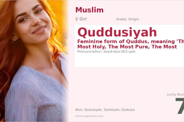 Quddusiyah Name Meaning — Arabic Origin, Girl & Islamic Significance (2025)