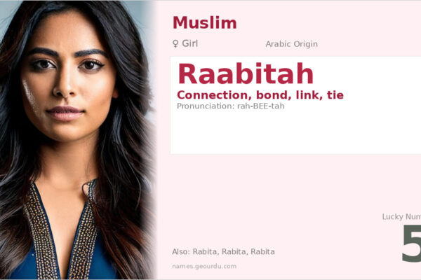 Raabitah Name Meaning — Arabic Origin, Girl Name & Details (2025)