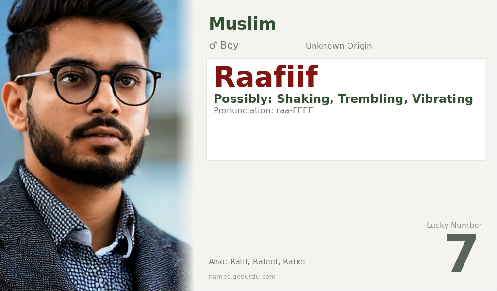 Raafiif Name Meaning and Details