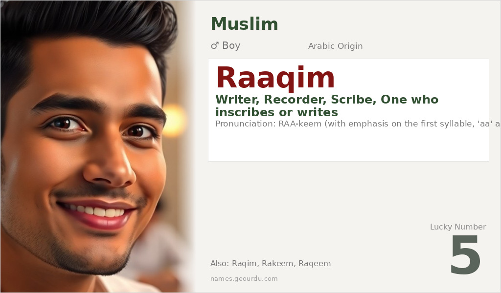 Raaqim Name Meaning and Details