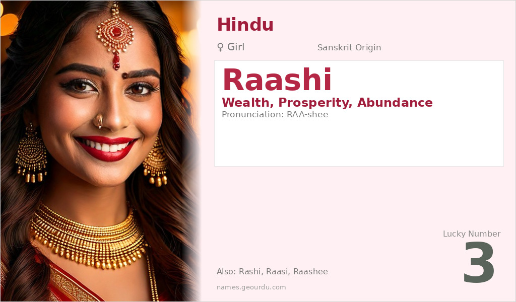 Raashi Name Meaning and Details