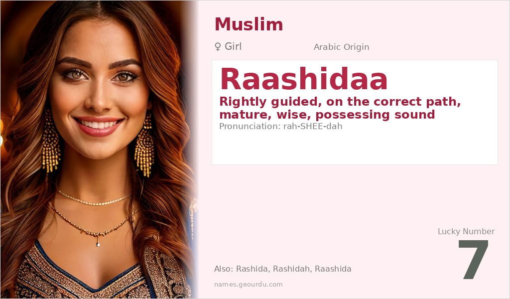 Raashidaa Name Meaning and Details