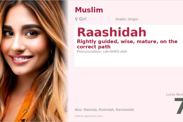 Raashidah Name Meaning — Arabic Origin, Girl Name & Details (2025)
