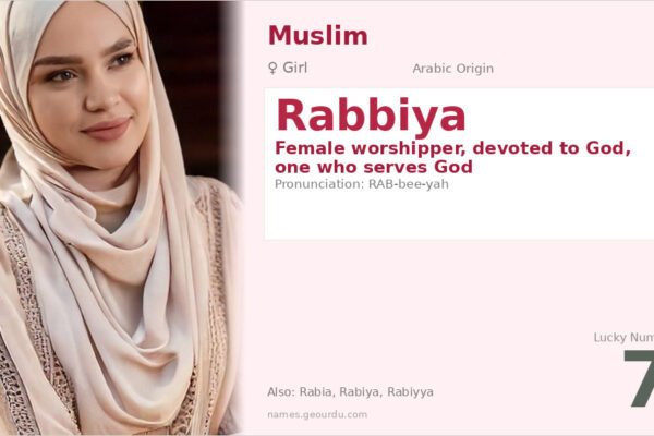 Rabbiya Name Meaning — Arabic Origin, Girl Name & Details (2025)