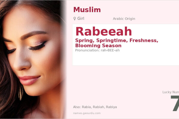 Rabeeah Name Meaning — Arabic Origin, Girl Name & Details (2025)
