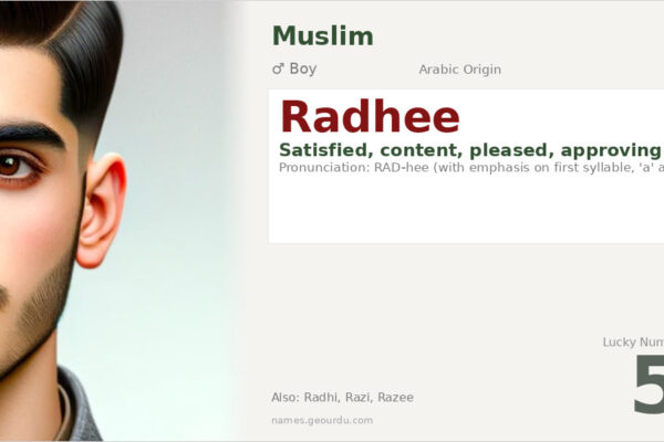 Radhee Name Meaning — Arabic Origin, Boy Name & Details (2025)