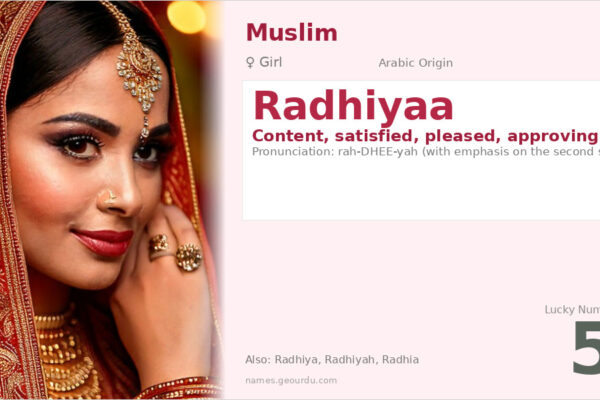 Radhiyaa Name Meaning — Arabic Origin, Girl Name & Islamic Significance (2025)