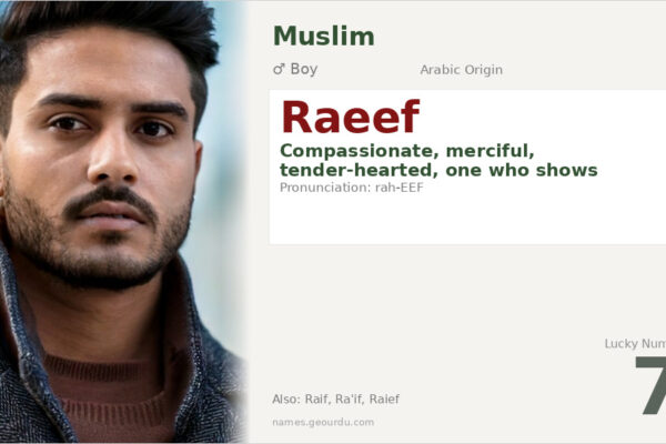 Raeef Name Meaning — Arabic Origin, Boy Name & Details (2025)