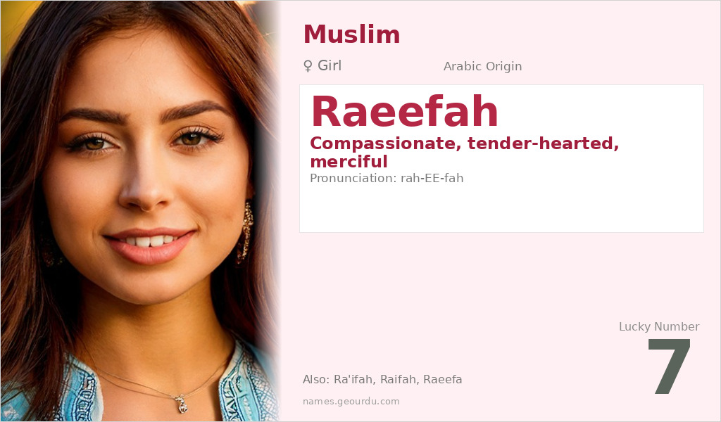 Raeefah Name Meaning and Details