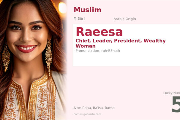 Raeesa Name Meaning — Arabic Origin, Girl Name & Details (2025)