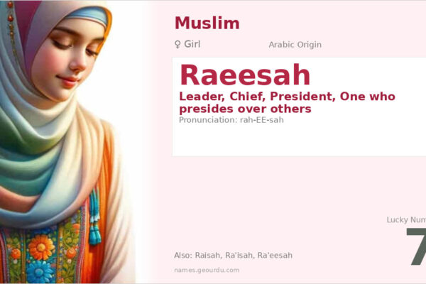 Raeesah Name Meaning — Arabic Origin, Girl & Leadership (2025)