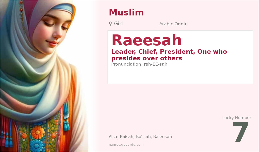 Raeesah Name Meaning and Details