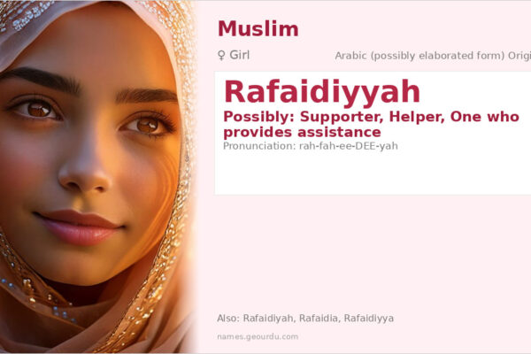 Rafaidiyyah Name Meaning — Origin, Gender & Details (2025)