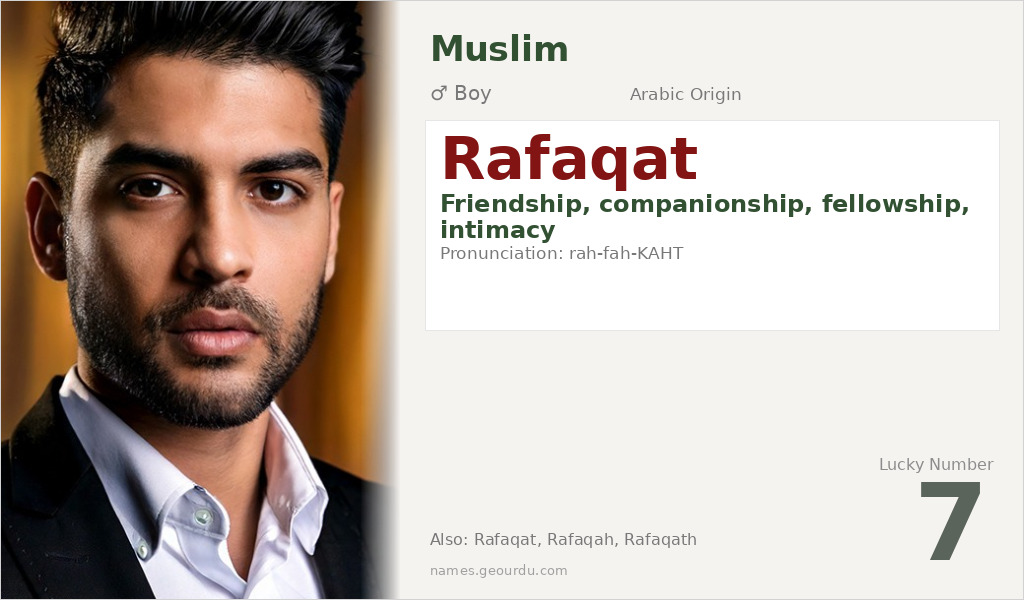 Rafaqat Name Meaning and Details