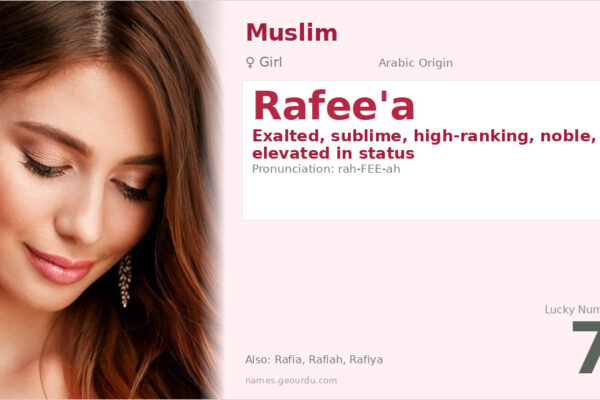 Rafee’a Name Meaning — Arabic Origin, Girl Name & Complete Guide (2025)