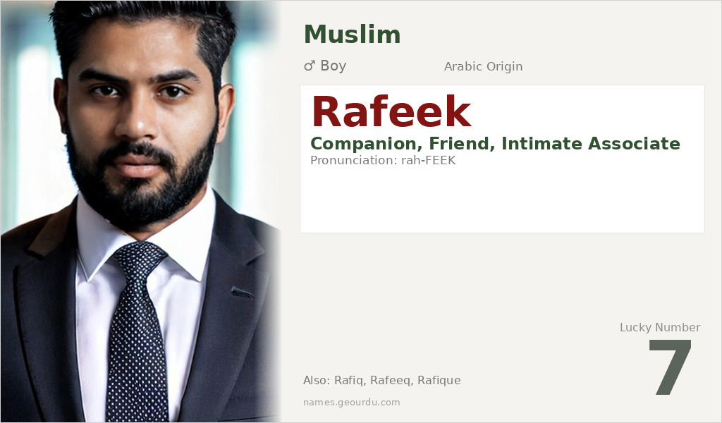 Rafeek Name Meaning and Details