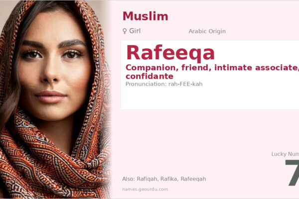 Rafeeqa Name Meaning — Arabic Origin, Girl Name & Details (2025)