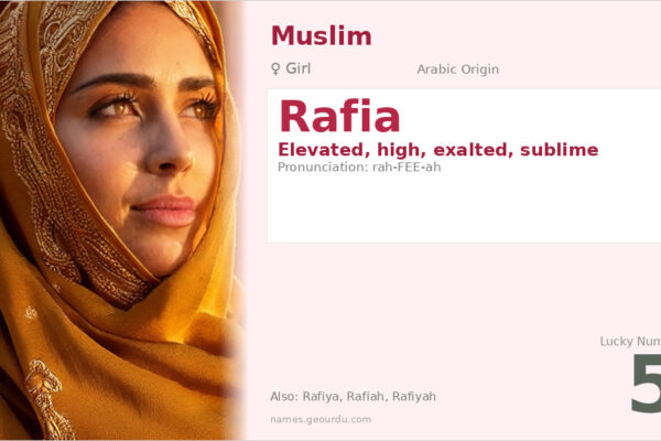 Rafia Name Meaning — Arabic Origin, Girl Name & Details (2025)
