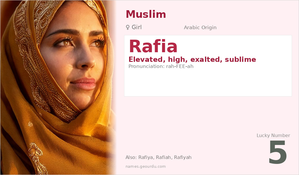 Rafia Name Meaning and Details