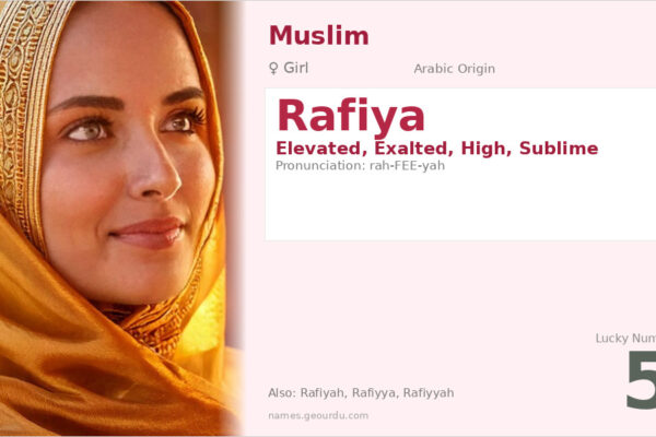 Rafiya Name Meaning — Arabic Origin, Girl Name & Details (2025)