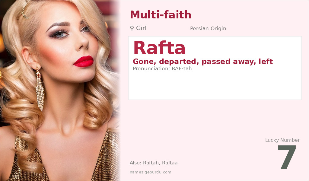 Rafta Name Meaning and Details