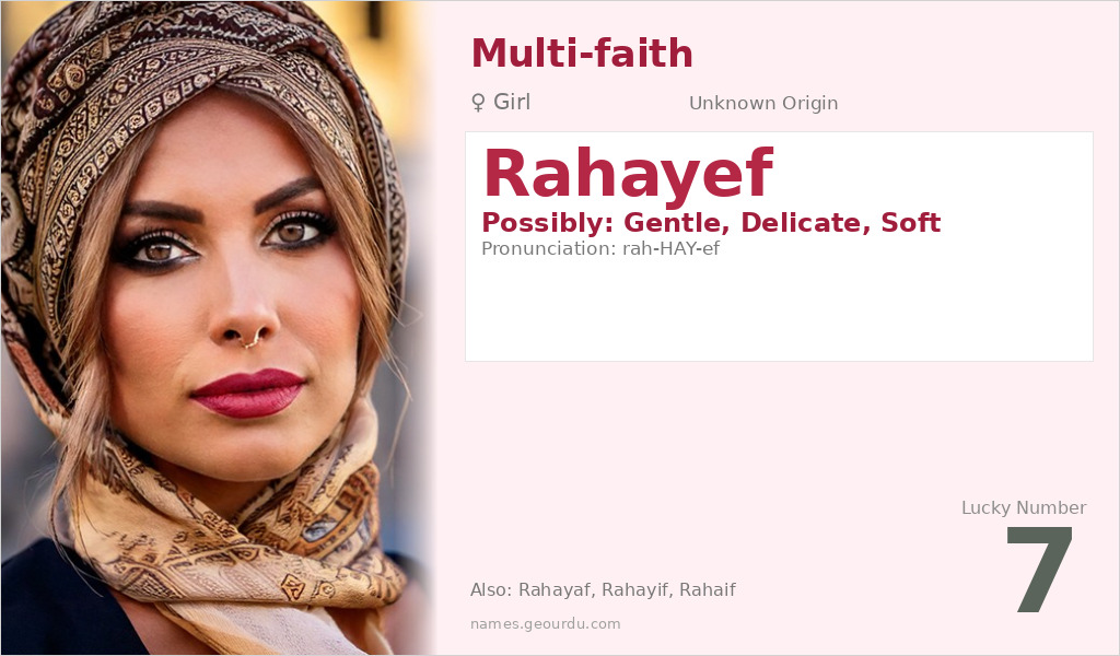 Rahayef Name Meaning and Details