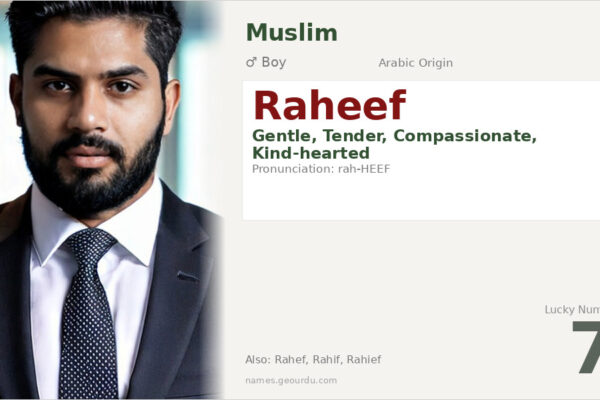Raheef Name Meaning — Arabic Origin, Boy Name & Details (2025)