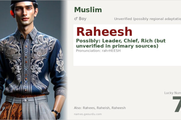 Raheesh Name Meaning — Origin, Gender & Details (2025)