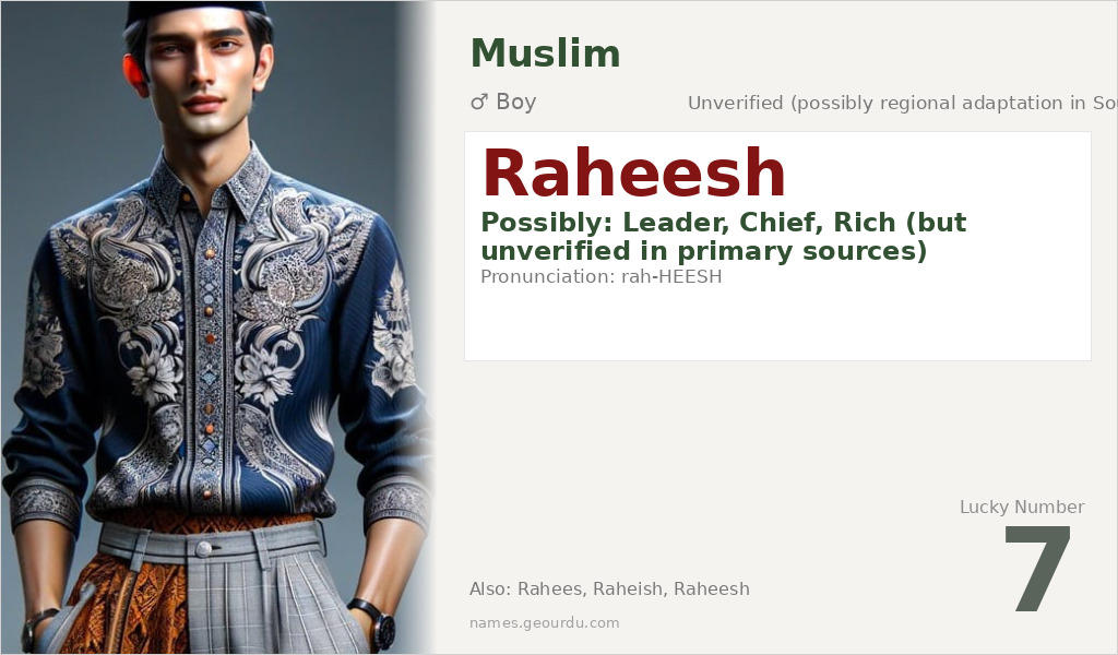 Raheesh Name Meaning and Details