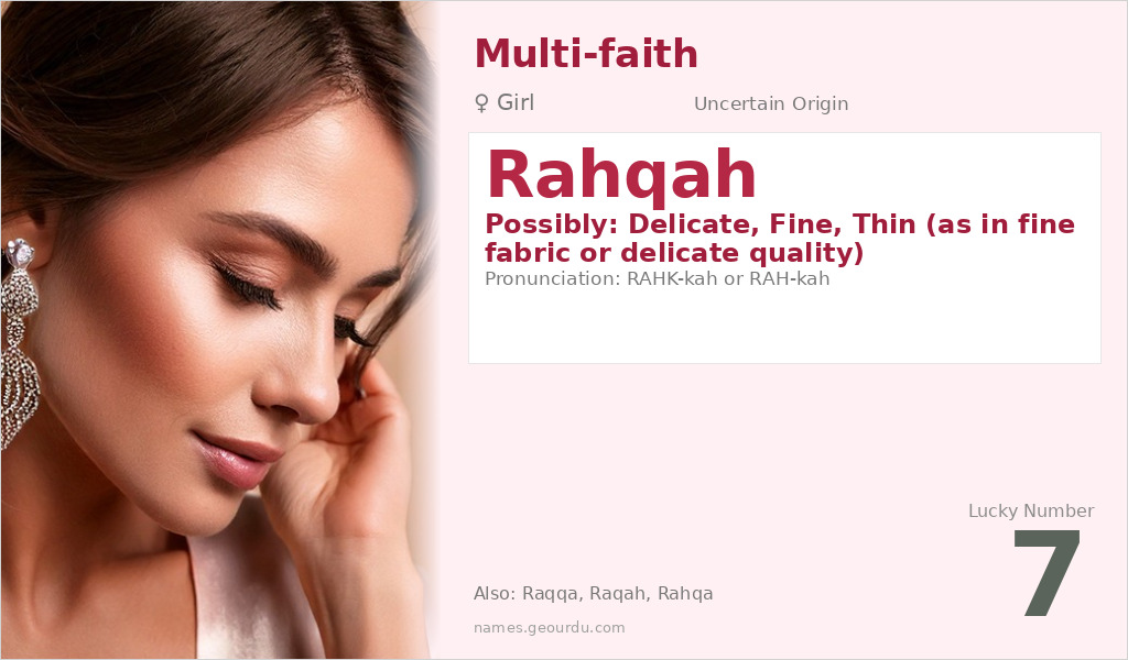 Rahqah Name Meaning and Details