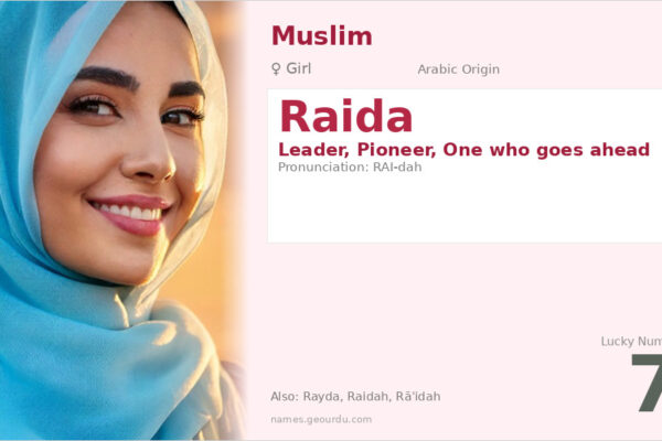Raida Name Meaning — Arabic Origin, Girl Name & Details (2025)