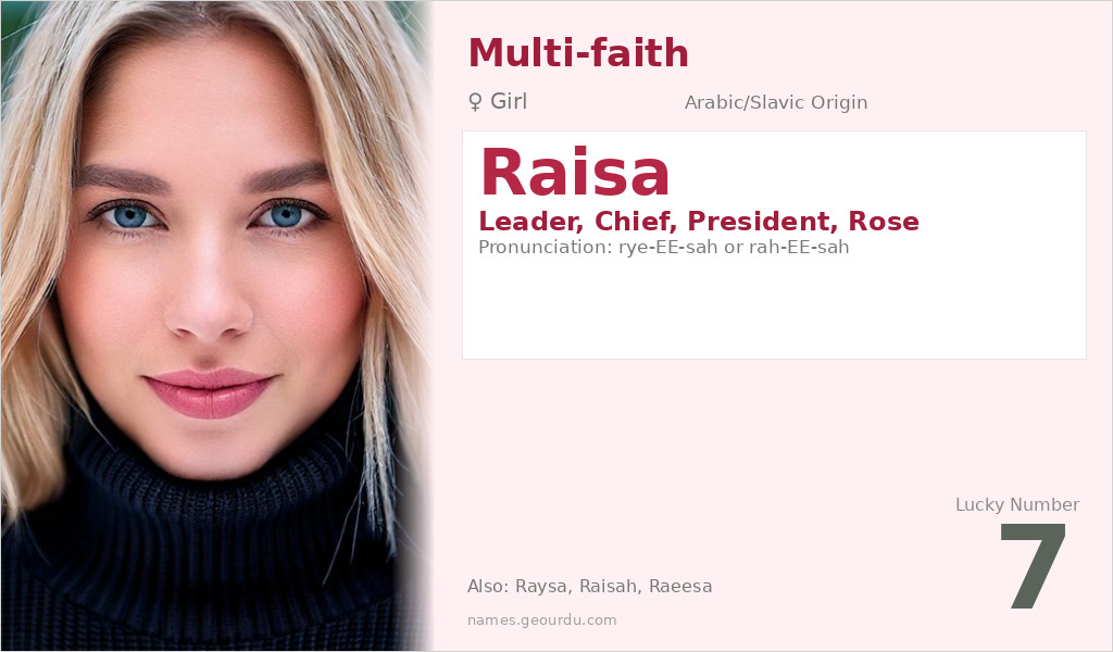 Raisa Name Meaning and Details