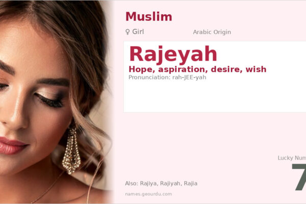 Rajeyah Meaning — Arabic Origin, Girl Name & Details (2025)