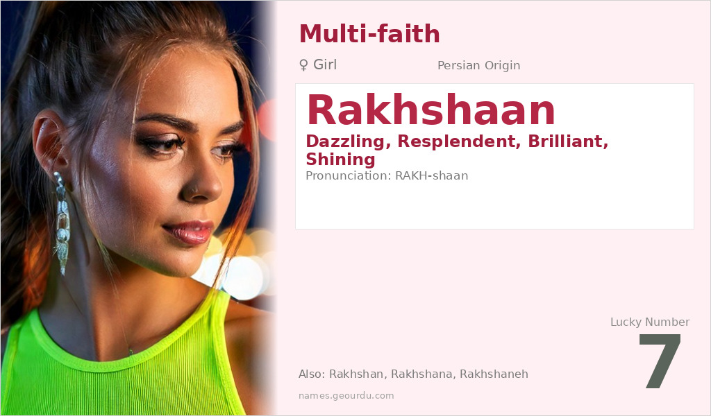 Rakhshaan Name Meaning and Details