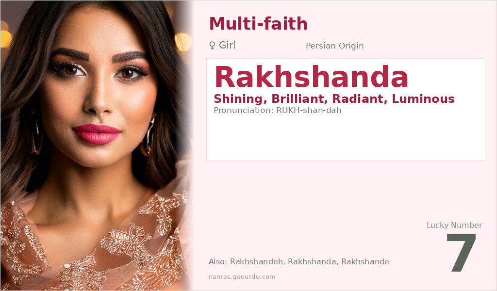 Rakhshanda Name Meaning and Details