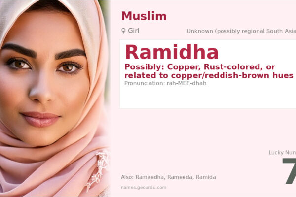 Ramidha Name Meaning — Origin, Gender & Details (2025)