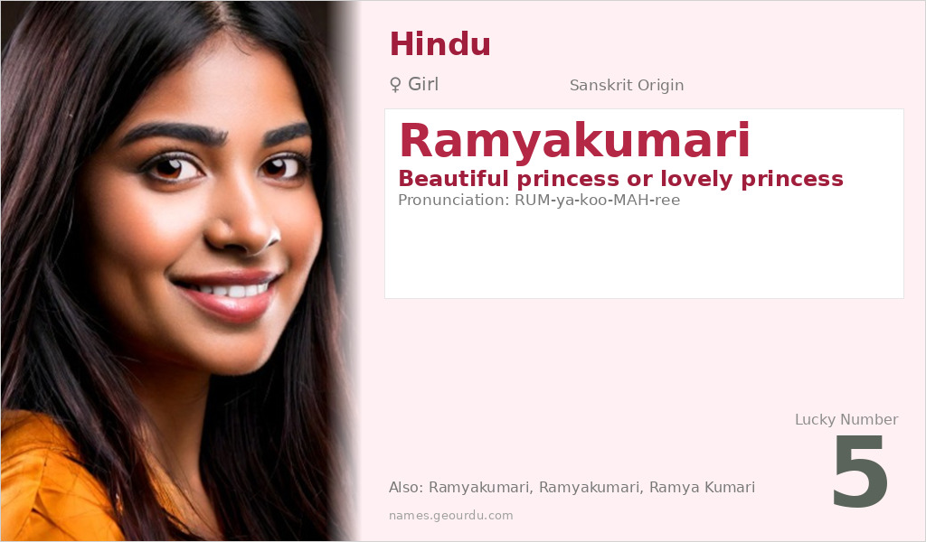 Ramyakumari Name Meaning and Details