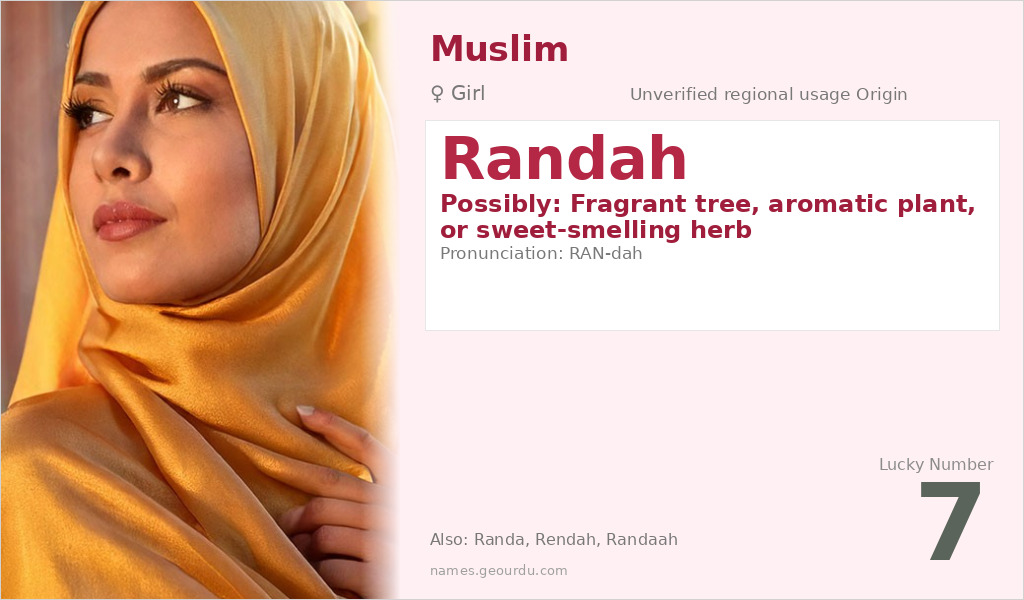 Randah Name Meaning and Details