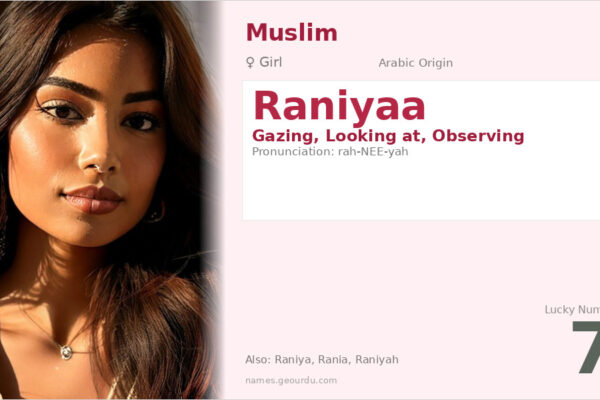 Raniyaa Name Meaning — Arabic Origin, Girl Name & Details (2025)